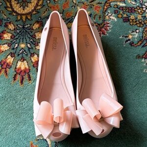 Melissa Women's Light Pink Bow Flats